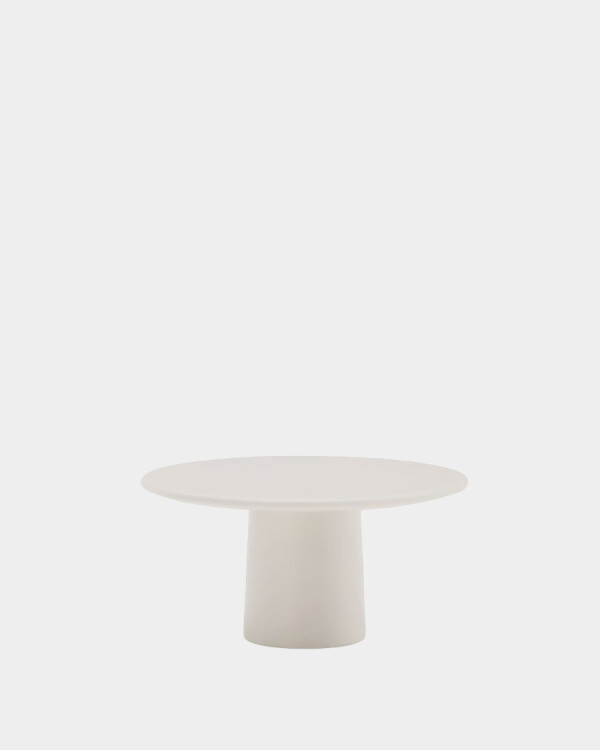 Mesa de centro Albanella de cemento con acabado blanco brillante Ø65 cm Ø85 cm