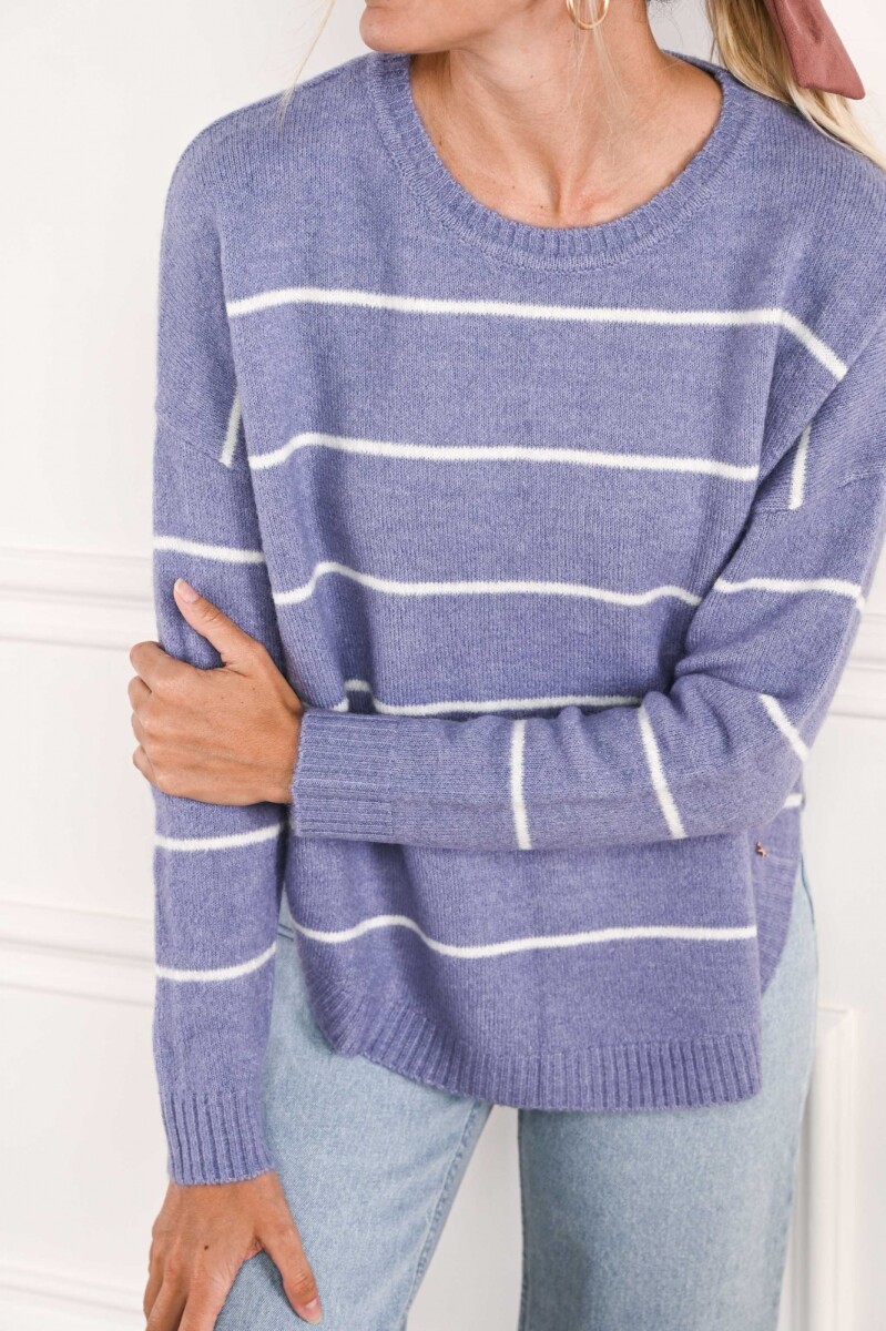 Sweater Rayado - Lila 