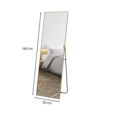 Espejo De Pie Lumax Rox Marco Rectangular 50 x 160cm Dorado