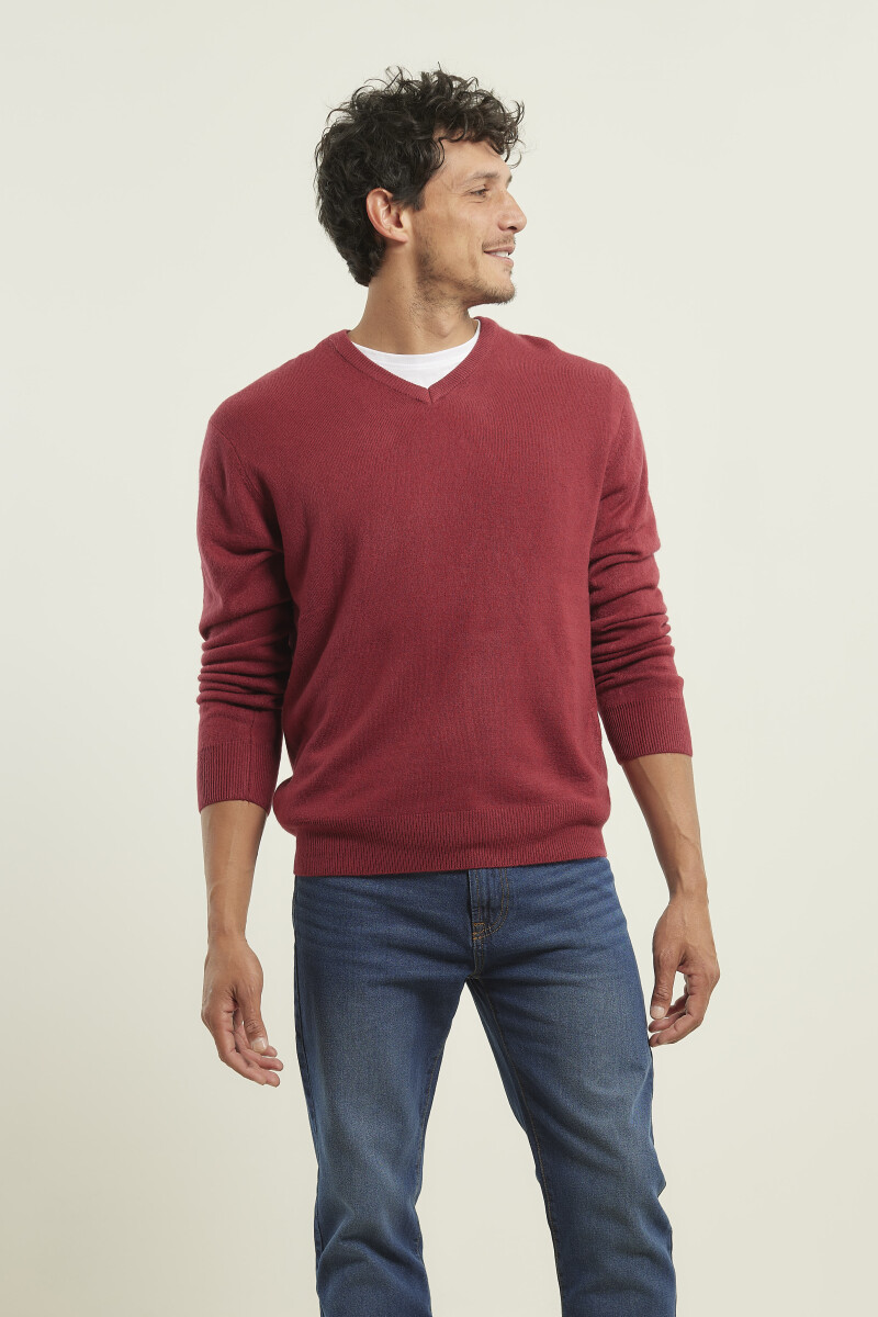 Sweater V Harrington Urban - Bordo 