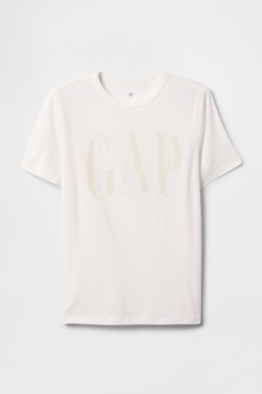 Remera Logo Gap Niño New Off White