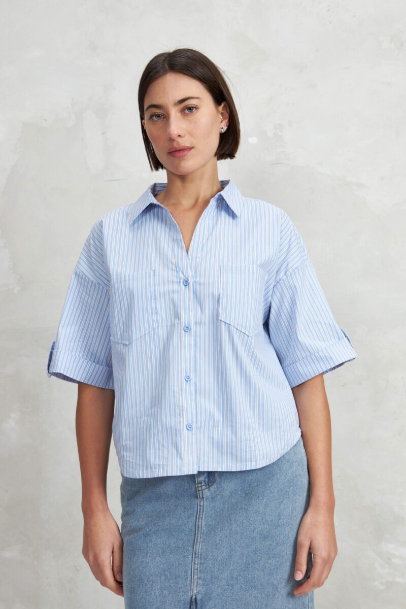 CAMISA STRIPE - CELESTE 