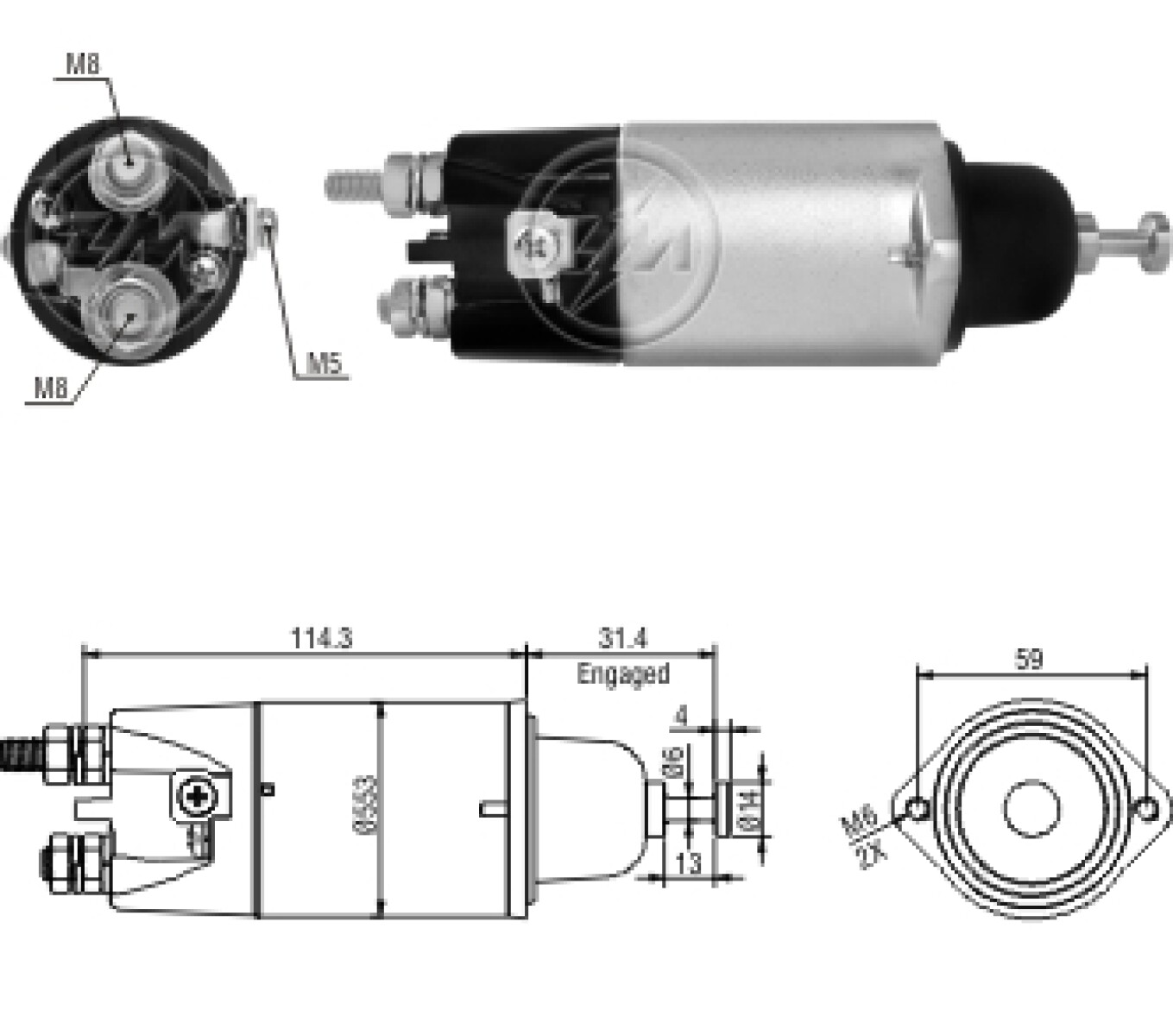 AUTOMATICO DE ARRANQUE - MITSUBISHI FUSO-ISEKI 12V=SS.4584CH ZM 