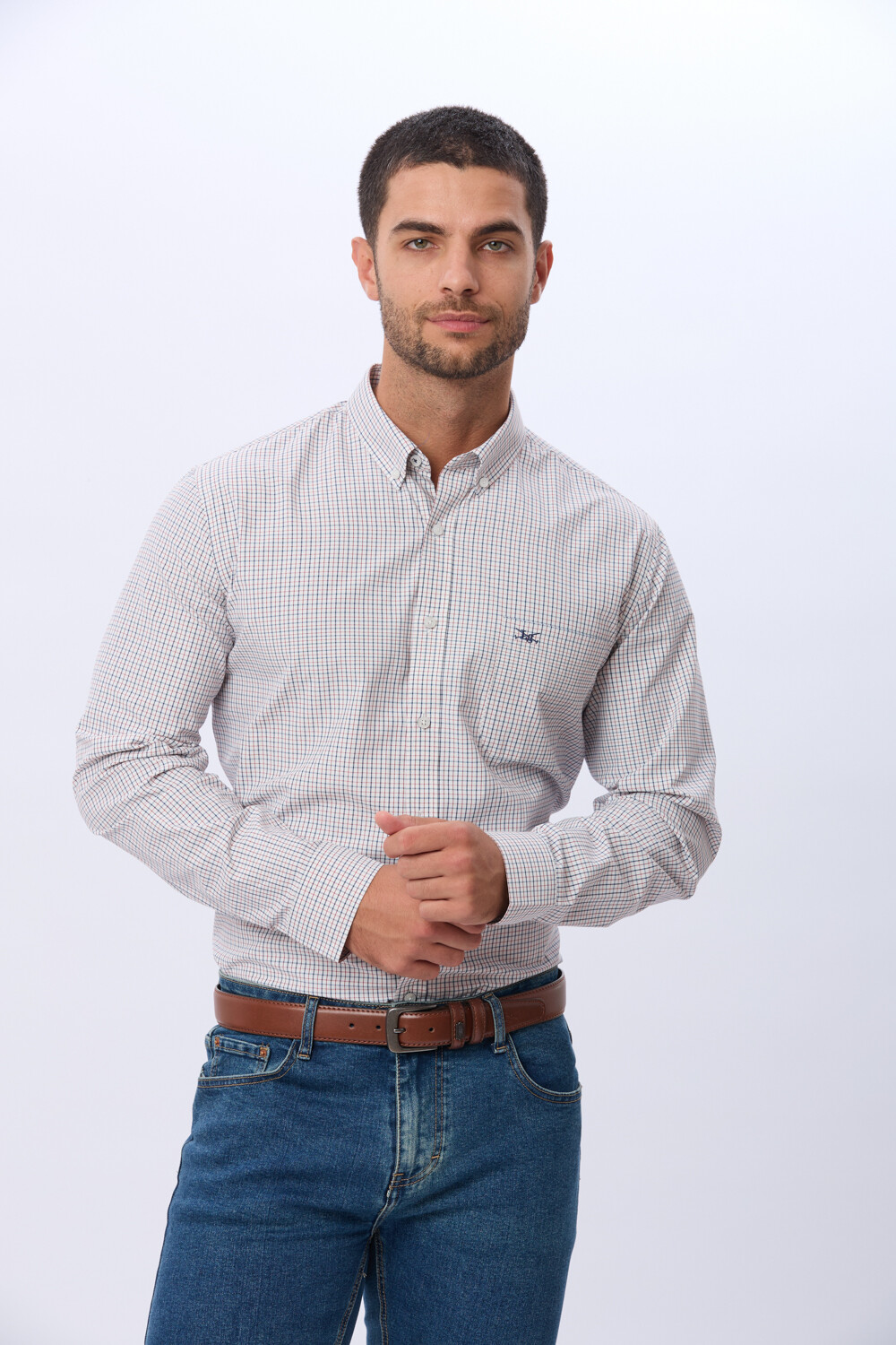 CAMISA SPORT A CUADROS Azul