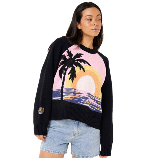 Buzo Rip Curl Paradise Knit Crew - Negro Buzo Rip Curl Paradise Knit Crew - Negro