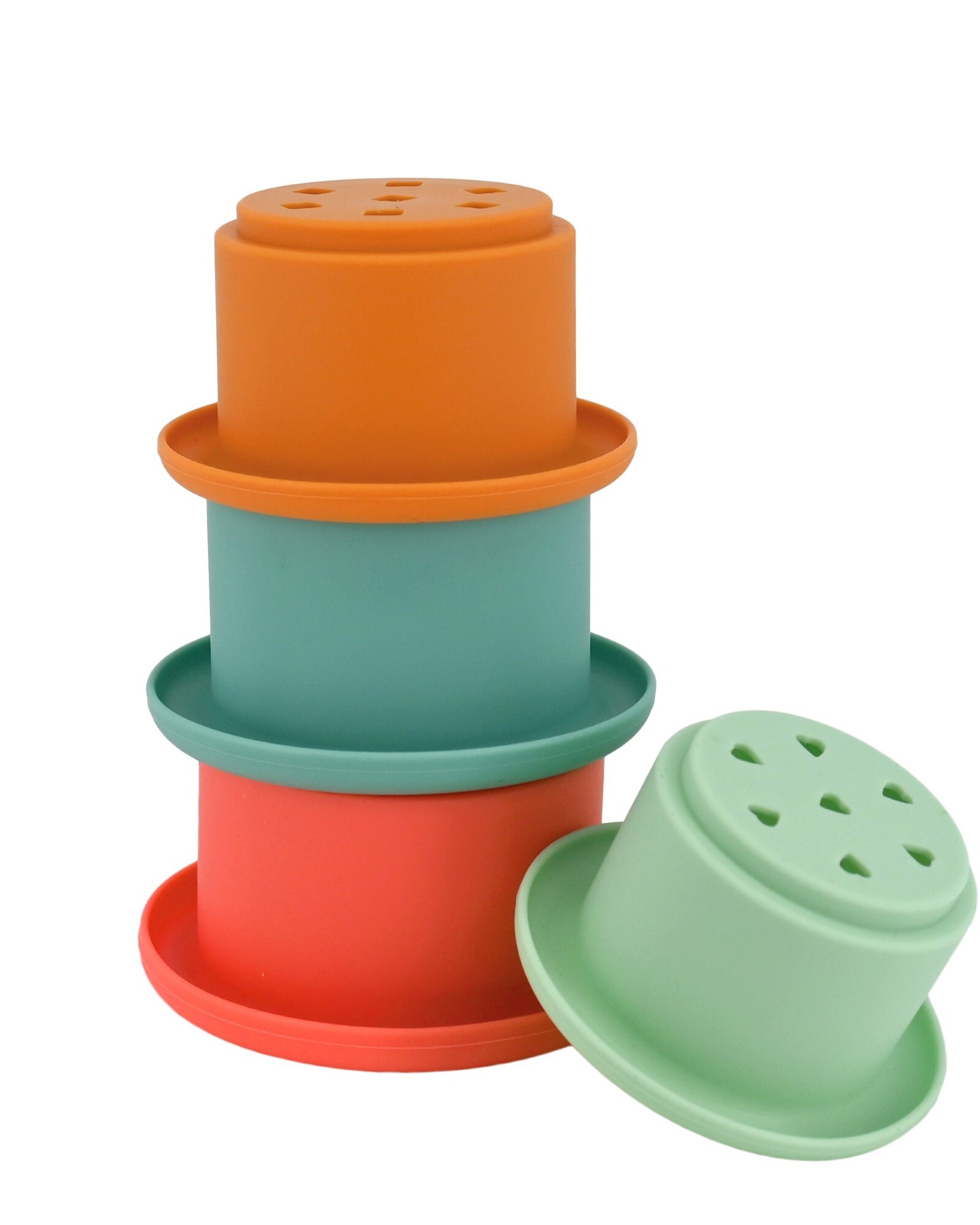 Set cuatro vasos apilables de silicona Sin color