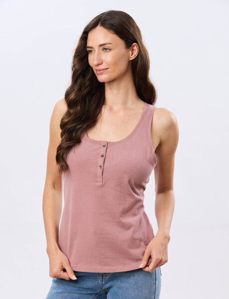 MUSCULOSA BÁSICA DE ALGODÓN Rosa Oscuro