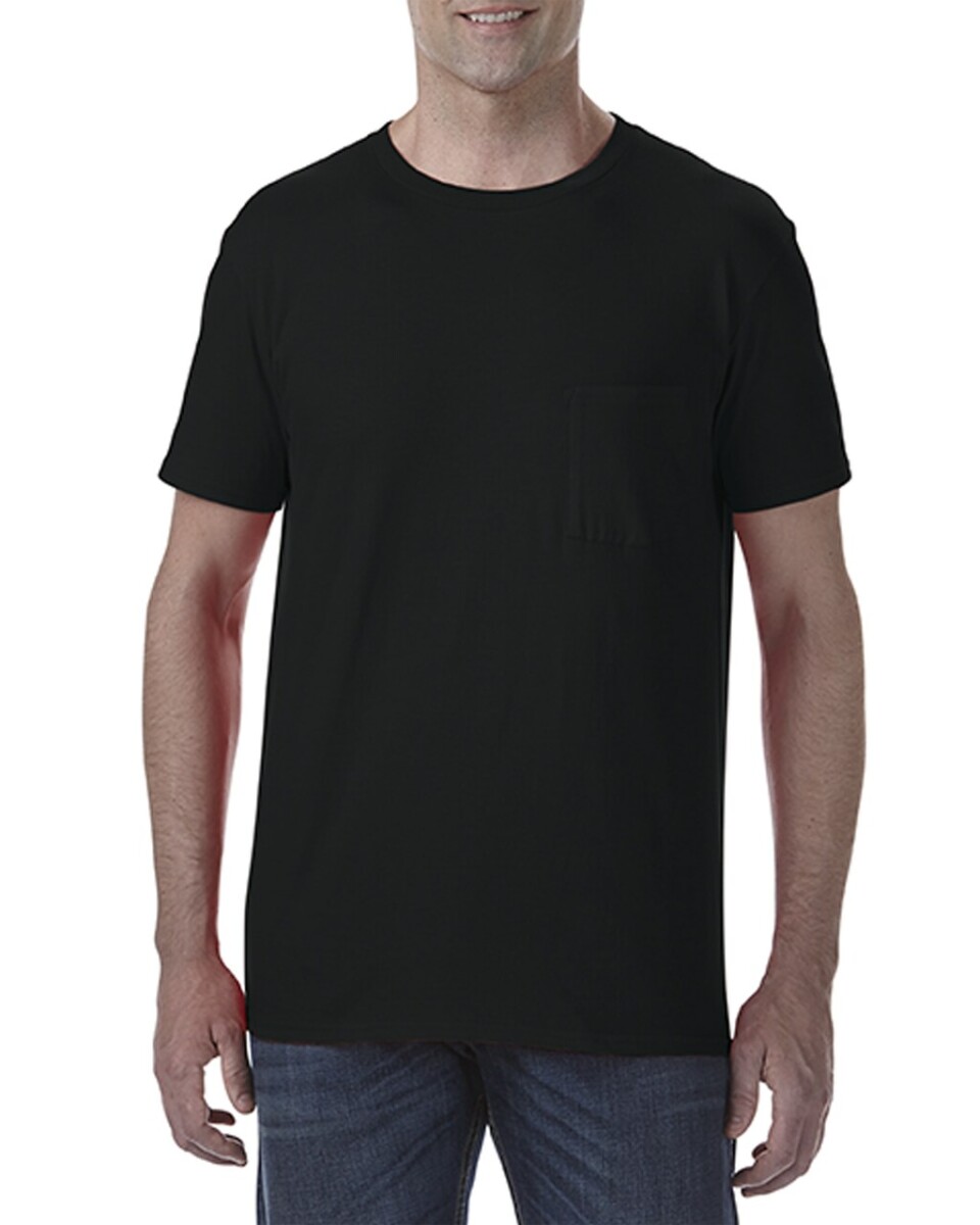 Camiseta Básica Gildan Con Bolsillo - Negro 