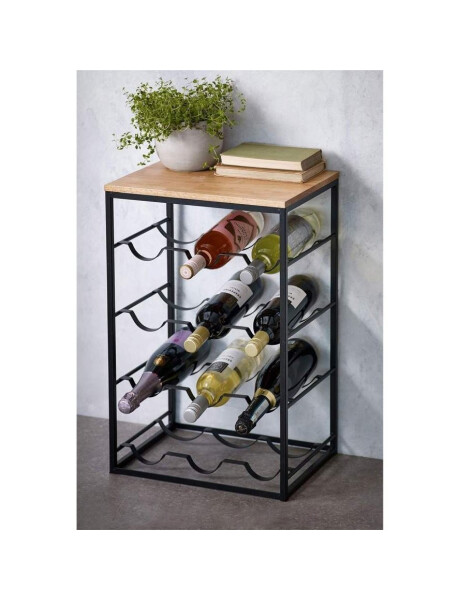 BOTELLERO DE PIE P/12 BOTELLAS 29X28X64CM NAT/NEG BOTELLERO DE PIE P/12 BOTELLAS 29X28X64CM NAT/NEG