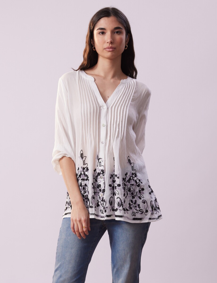 Blusa Bordado - Blanco 