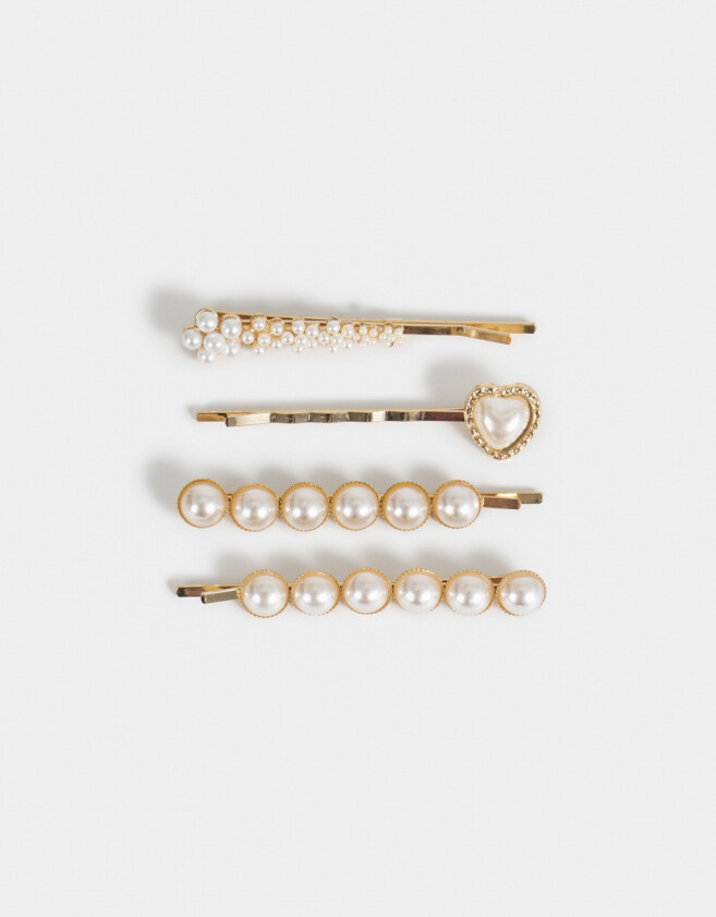 Horquillas Set Con perlas Set De Horquillas Con Perlas - Combinacion Bicolor