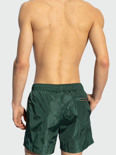 Moncler - Logo Patch Shorts de Baño Verde