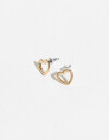 Aros Pasantes Metal Aros De Corazón - Dorado