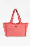 Bolso lavado con detalles deflecados rojo