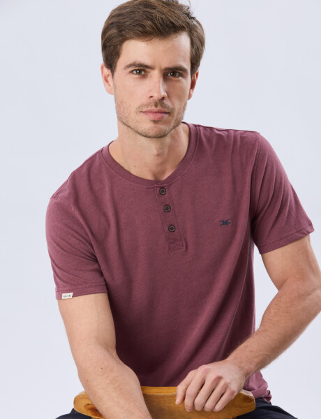 REMERA LISA DE ALGODÓN Bordo Melange