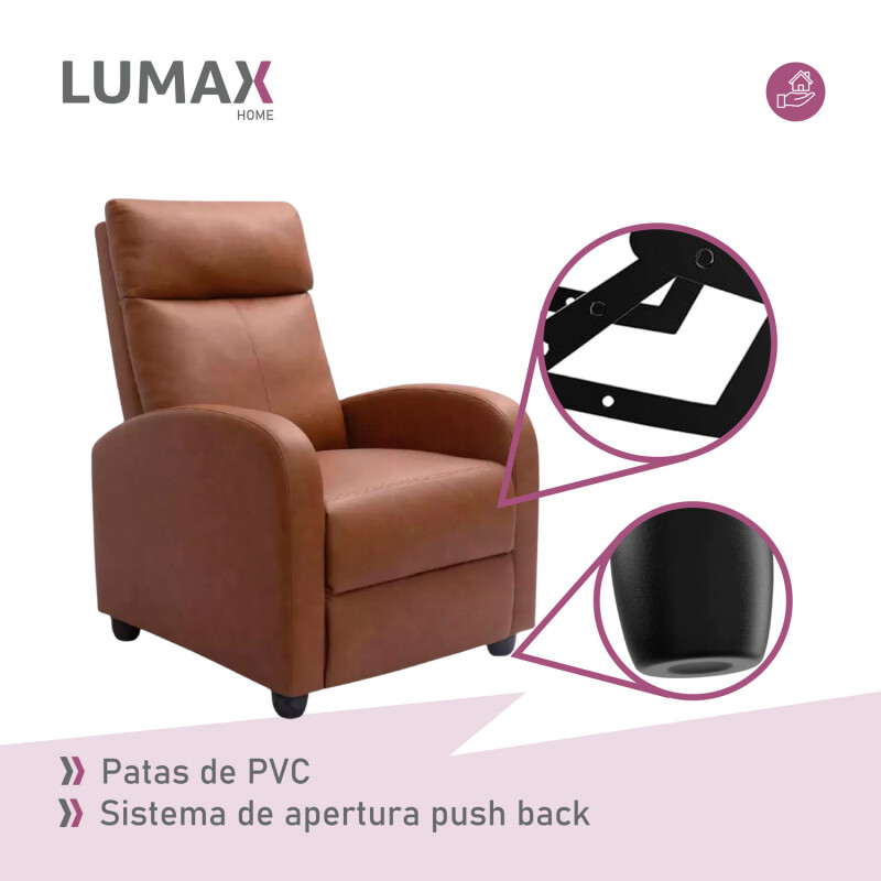 Sillón Reclinable Charlton Butaca Sofa Living Marrón