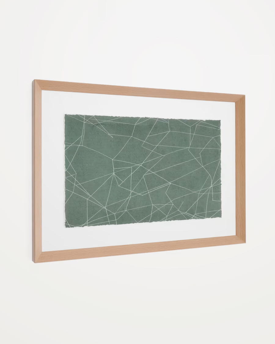Cuadro abstracto Durkan de papel reciclado verde 100 x 70 cm Cuadro abstracto Durkan de papel reciclado verde 100 x 70 cm