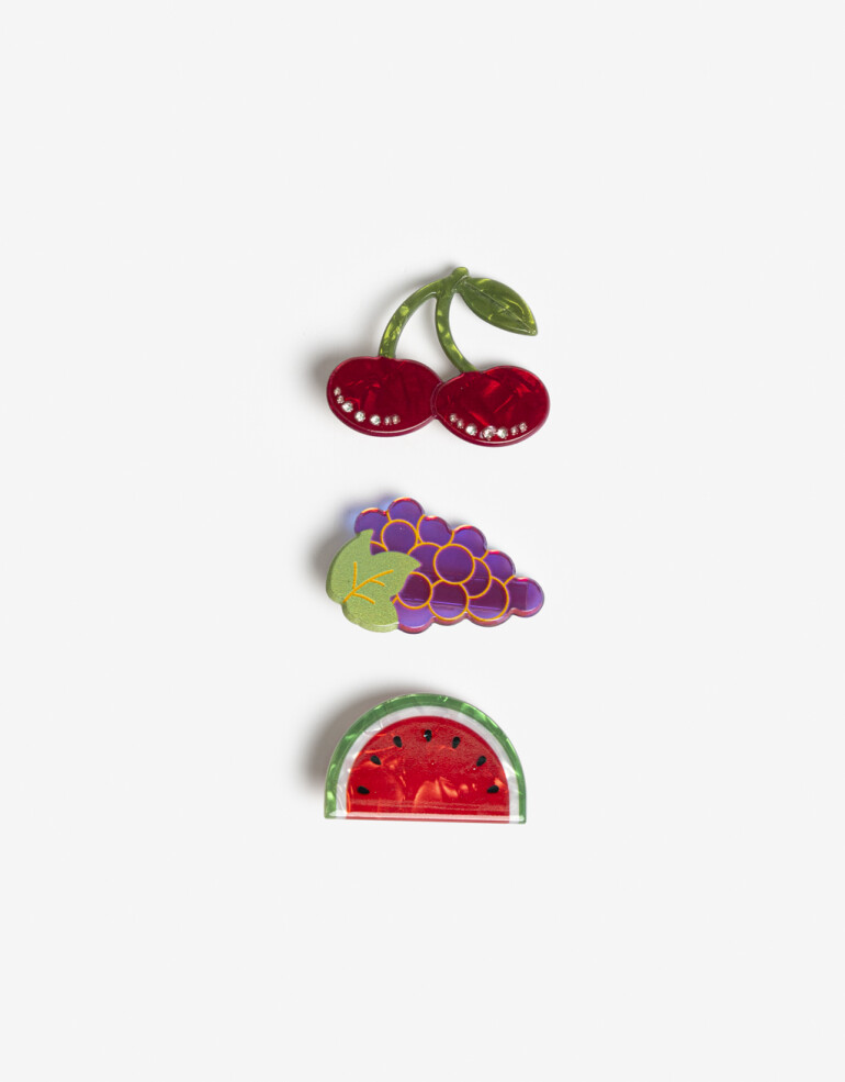 Horquillas con Accesorios Frutas Set De 3 Horquillas En Forma De Frutas. - Combinacion Multicolor