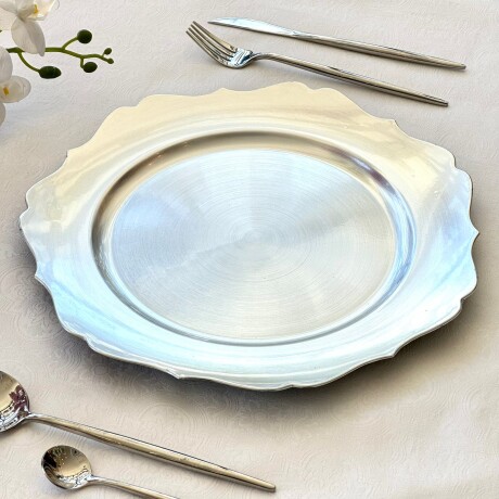 Platos De Sitio (Sousplat) Plateado Ø 33cm Platos De Sitio (Sousplat) Plateado Ø 33cm