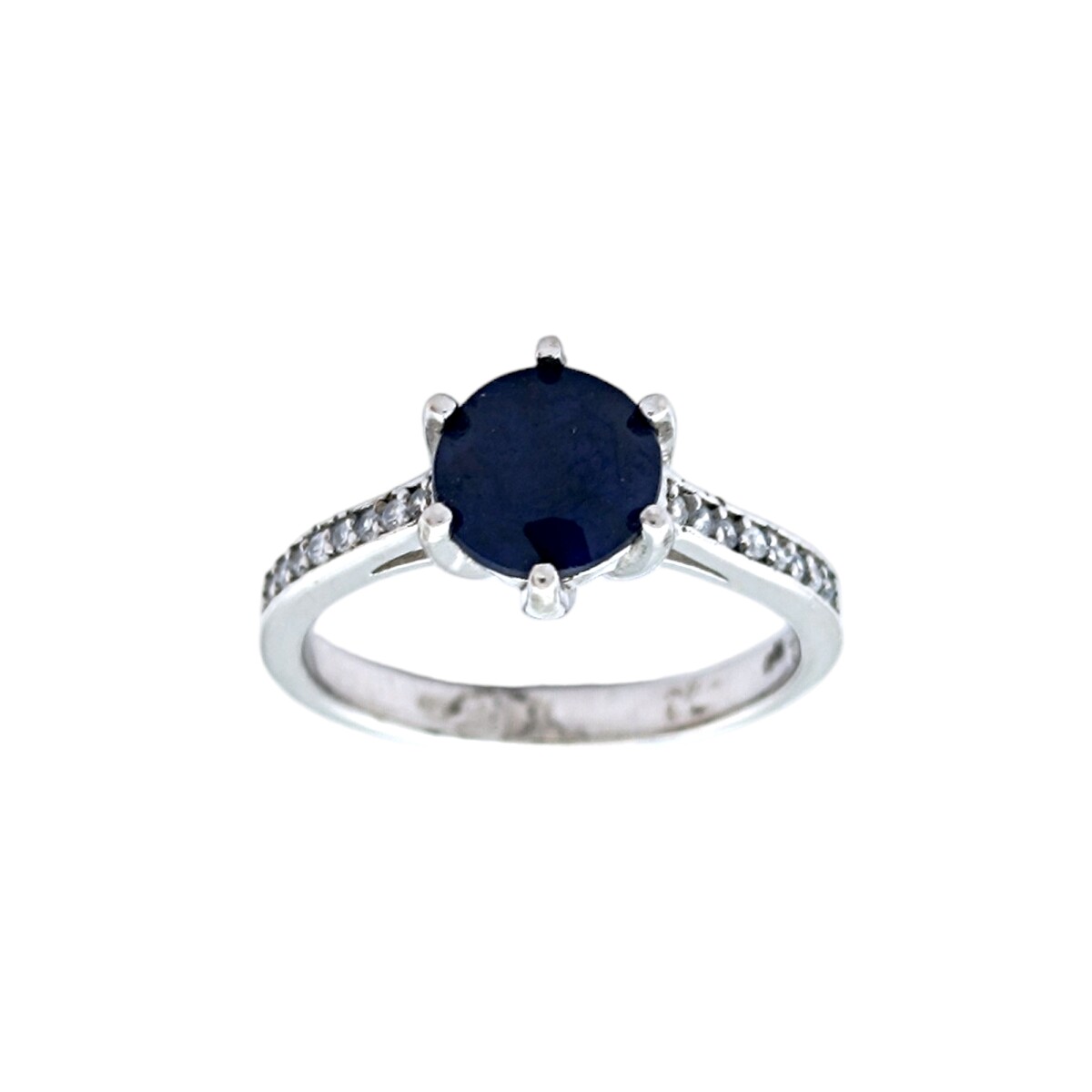 Anillo Halo-Plata 925-Piedra Zirconia y Zafiro-AN3835 - conpiedra 