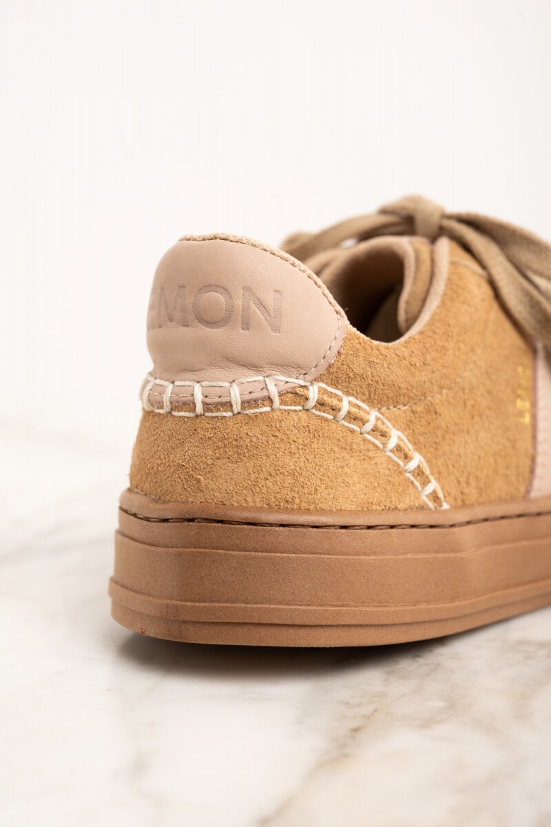 Zapatilla Combinada Gamuza Mocha