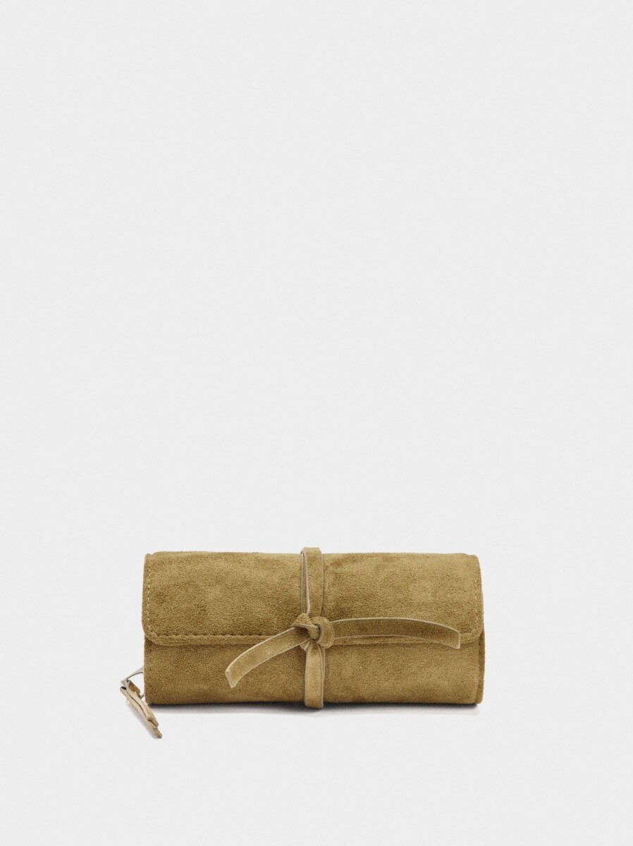 Porta-Joyas En Rollo Efecto Piel - verde 