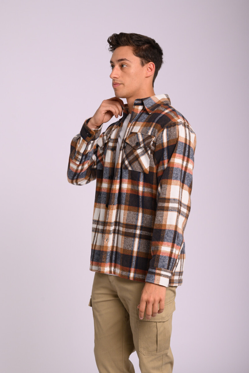 Sobrecamisa a cuadros Terracota