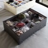 Caja de almacenamiento de tela plegable con divisiones Gris Caja de almacenamiento de tela plegable con divisiones Gris