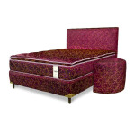 SOMIER COMPLETO NEO CONVENCIONAL PT 1.60X2.00 90K BORDO + 2 ALMOHADAS Unica