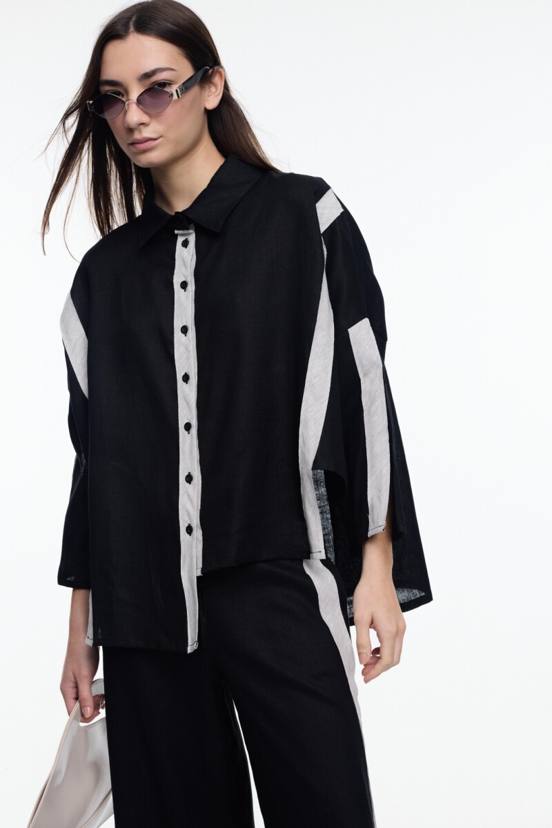 CAMISA TIRAS Negro