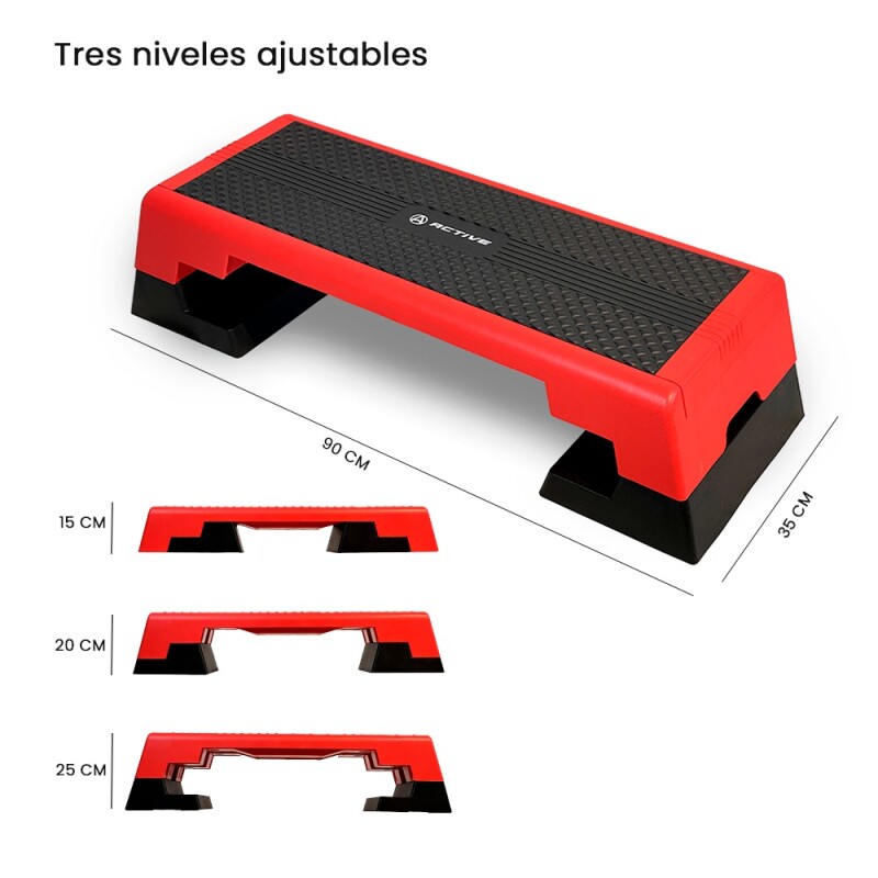 Banco Step Regulable Active Training Rojo