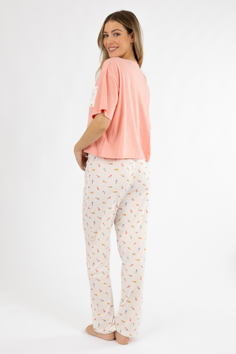 Pijama lobster pantalon Rosa coral