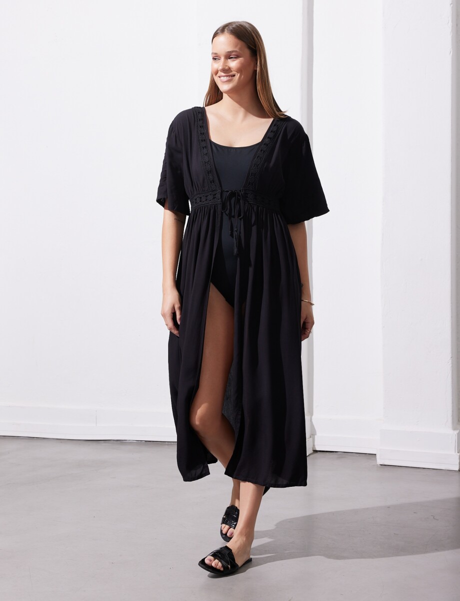 Kaftan Broderie - Negro 