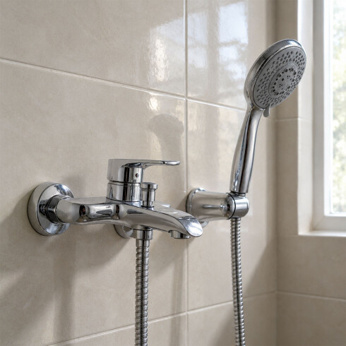 Griferia De Ducha Externa Monocomando Cromo Aqualia Alassio CROMO