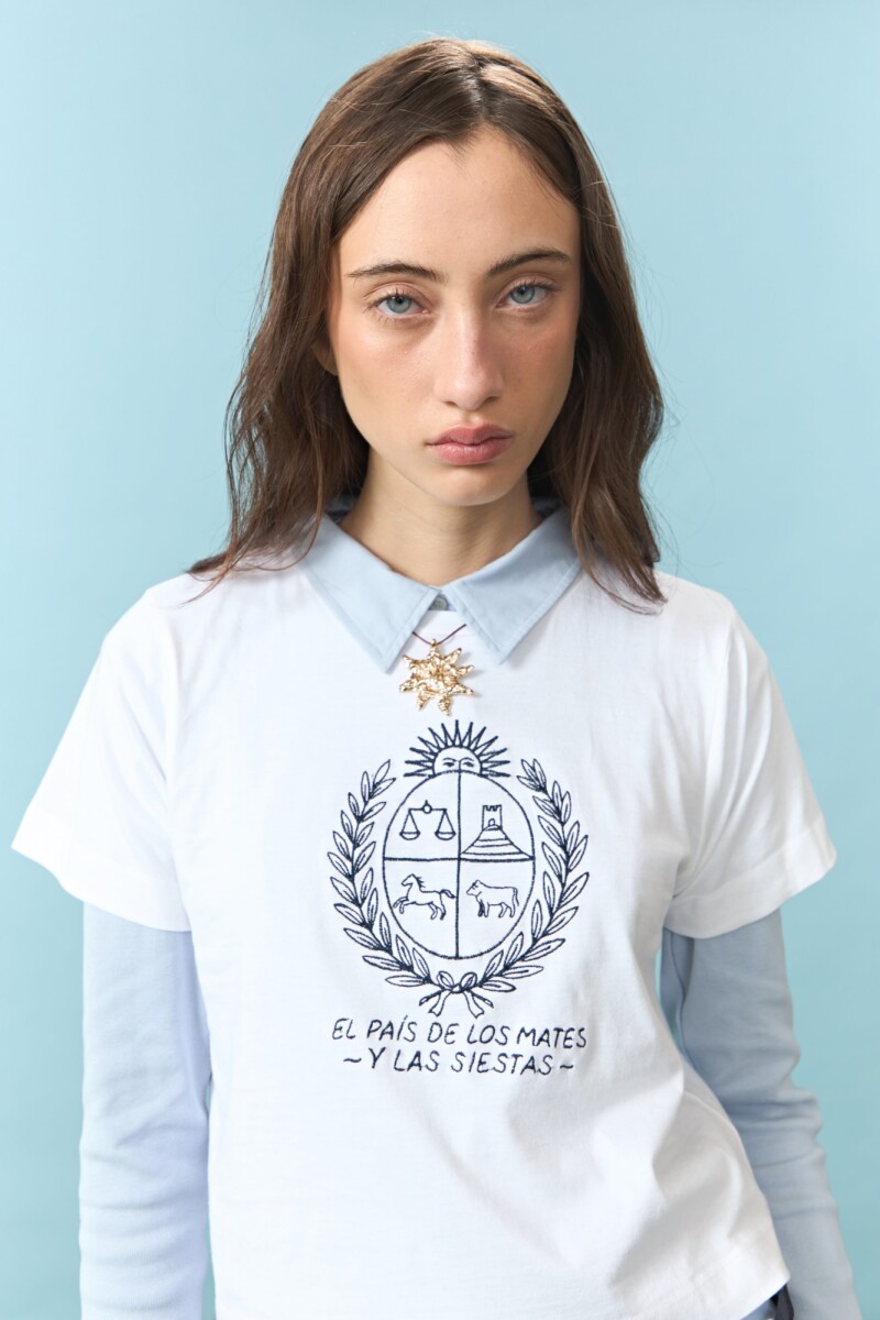 Remera escudo yorugua blanco
