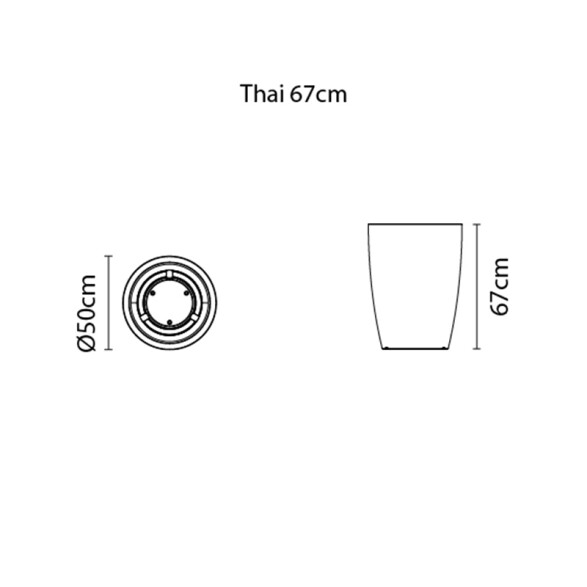 Maceta "THAI" Ø53 x 67cm. símil cemento -TRAMONTINA TD0366