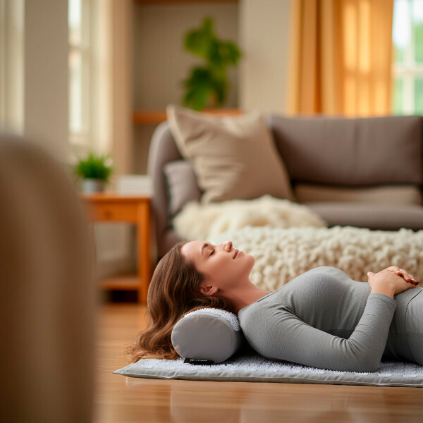 Colchoneta Mat + Almohada Acupuntura Masajeador Relajación Color Gris