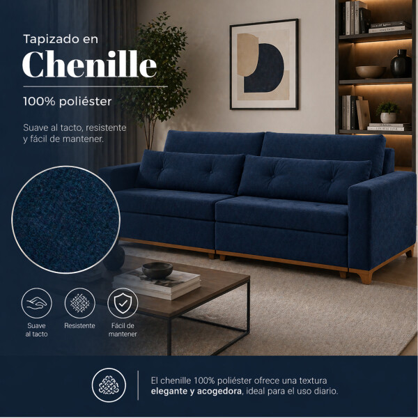 Sofá Sillón Qatar 4 Cuerpos Living SOFA QATAR 4 CUERPOS AZUL