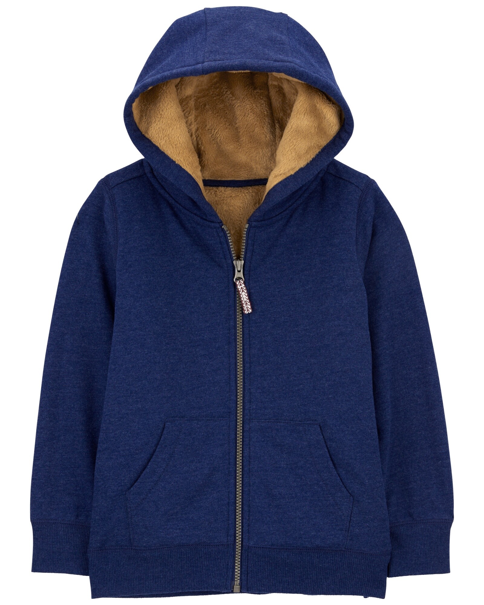 Campera de algodón, con forro de sherpa, azul marino Sin color