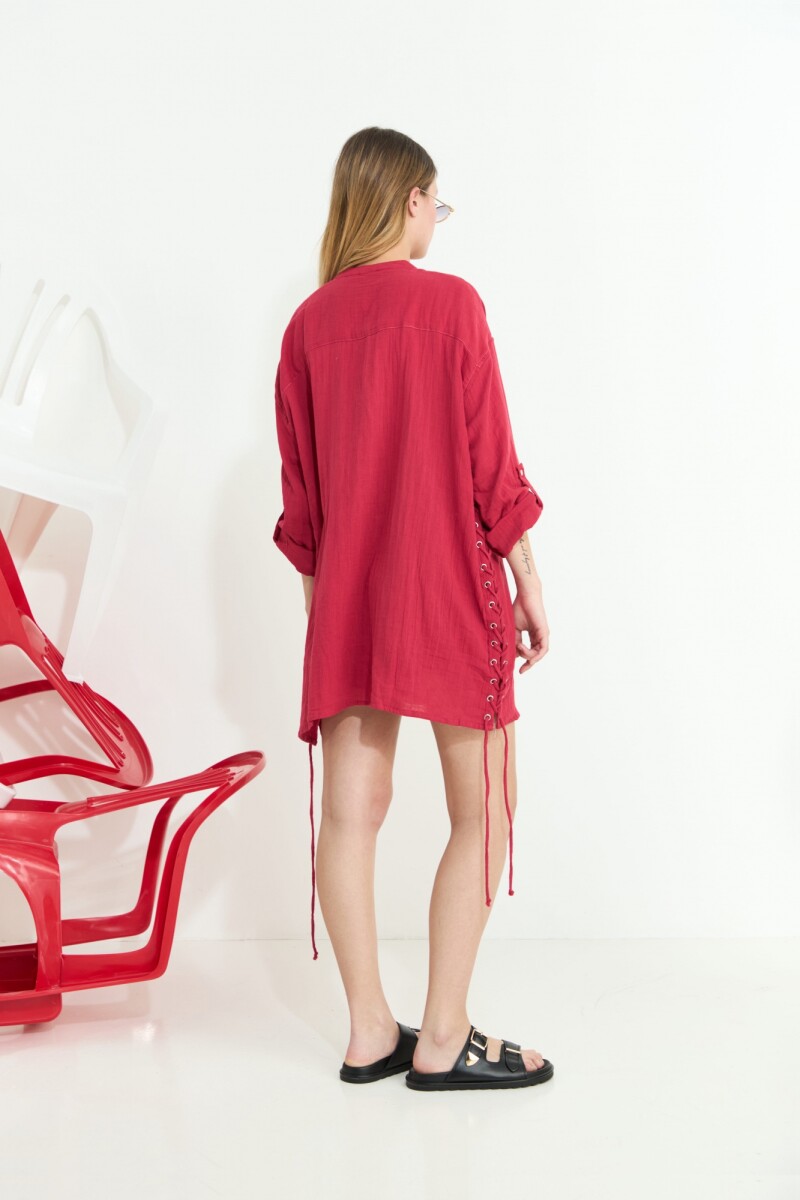 Camisa acordonada rojo