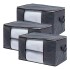 Pack X3 Organizador De Tela Funda Sabanas Mantas Acolchados Color Variante Gris