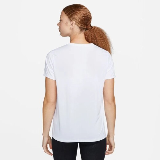 Remera Nike Training Dama Df Tee Rlgd Lbr White S/C