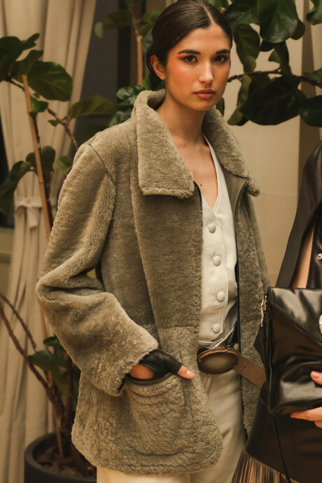 Borrego greta reversible Gris