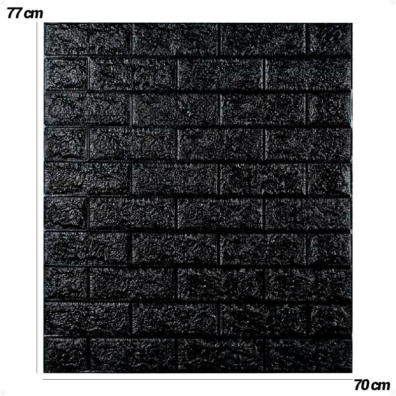 Revestimiento Paneles De Pared Autoadhesivos Ladrillo Negro X10