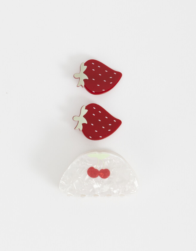 Hebillas Infantiles Frutas Combinacion Tricolor