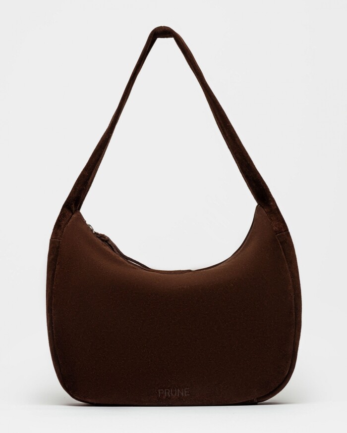 Bolso Nicky en cuero gamuza Chocolate