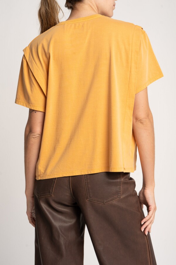 Remera Algodón Mamga Corta Amarillo Mostaz