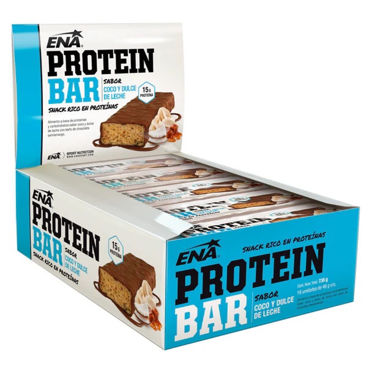 ENA Protein Bar Caja x16 - Coco y Dulce de Leche 