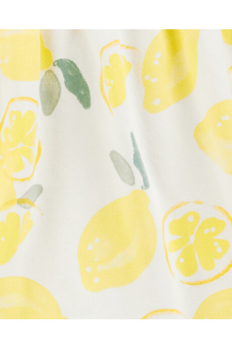Vestido de algodón, diseño limones Sin color