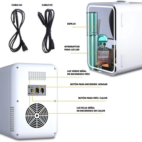 Heladerita con espejo y luz led Gris